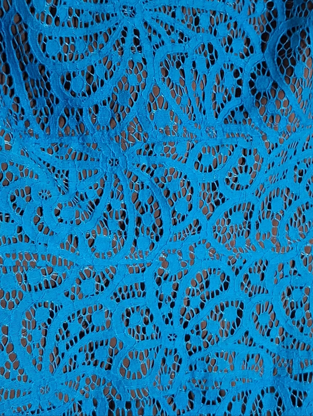 Anne Klein Turquoise Blue Portrait Necklace Lace Swing Party Dress sz 2 V-Neck